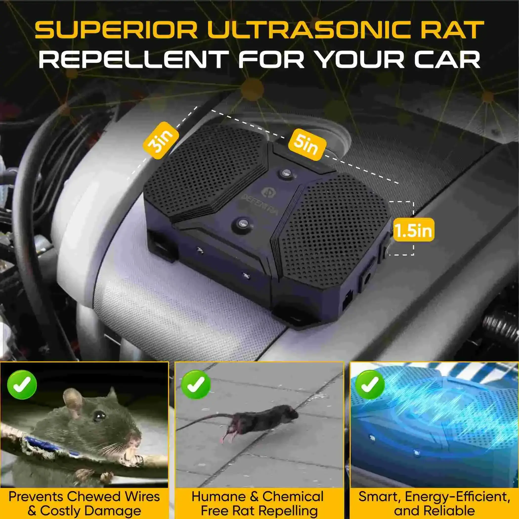 DEFENTRA Humane Smart Rat Repellent Device
