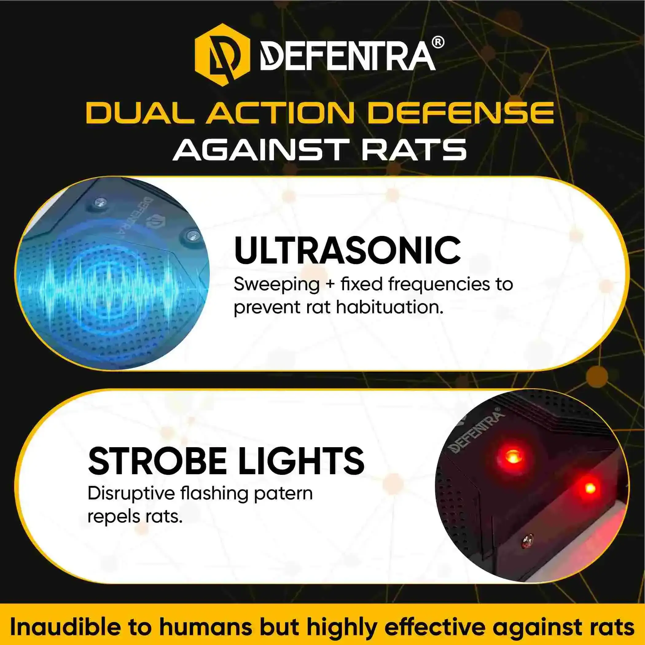 DEFENTRA Ultrasonic and Strobe Light Technology