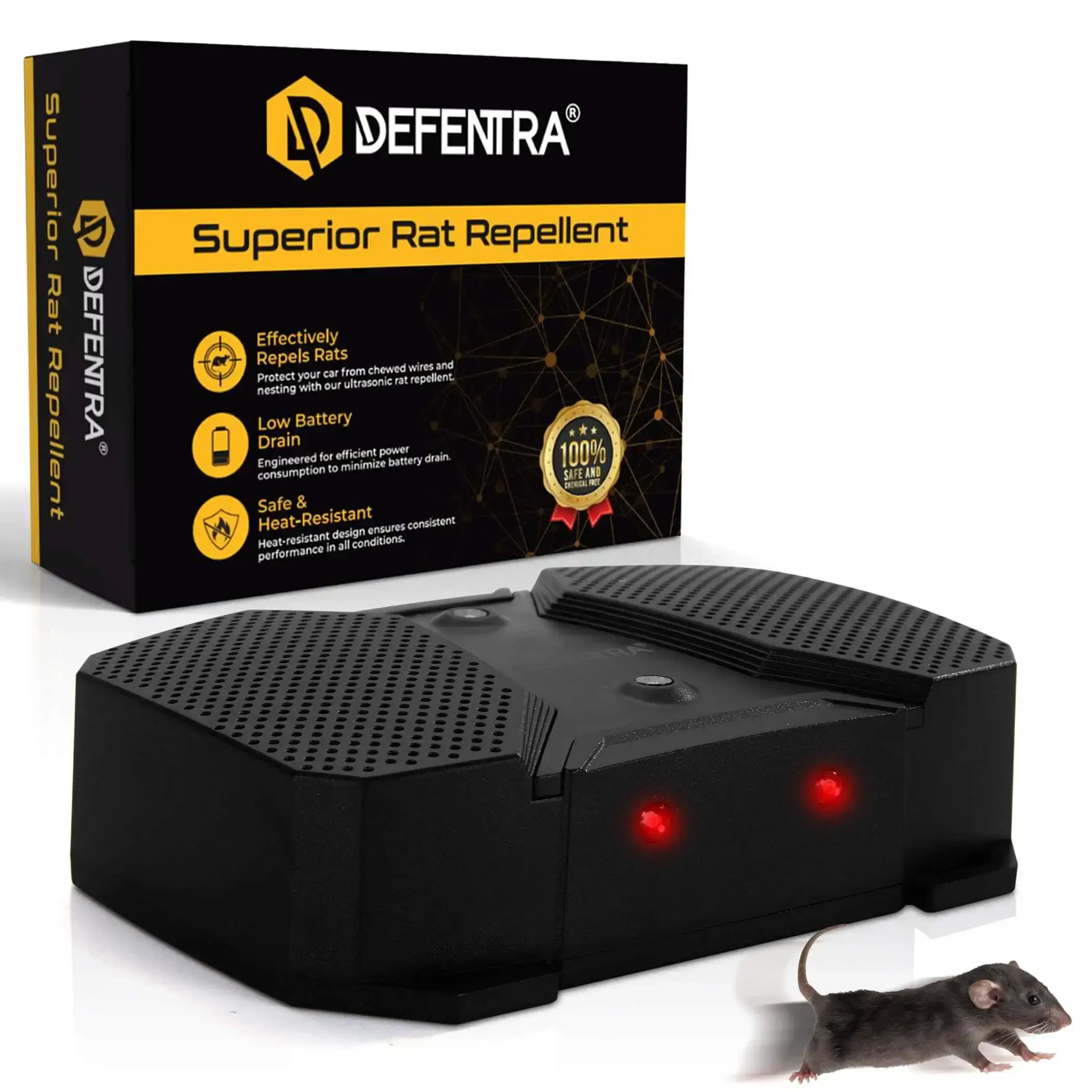 DEFENTRA Ultrasonic Rat Repellent Device - Main Unit